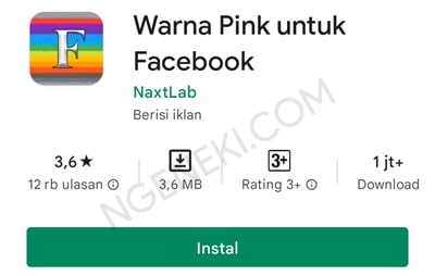 Warna Pink untuk Facebook