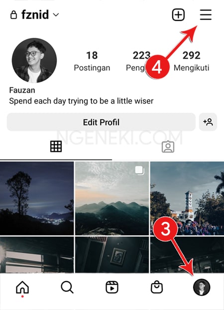 Halaman Profil Instagram